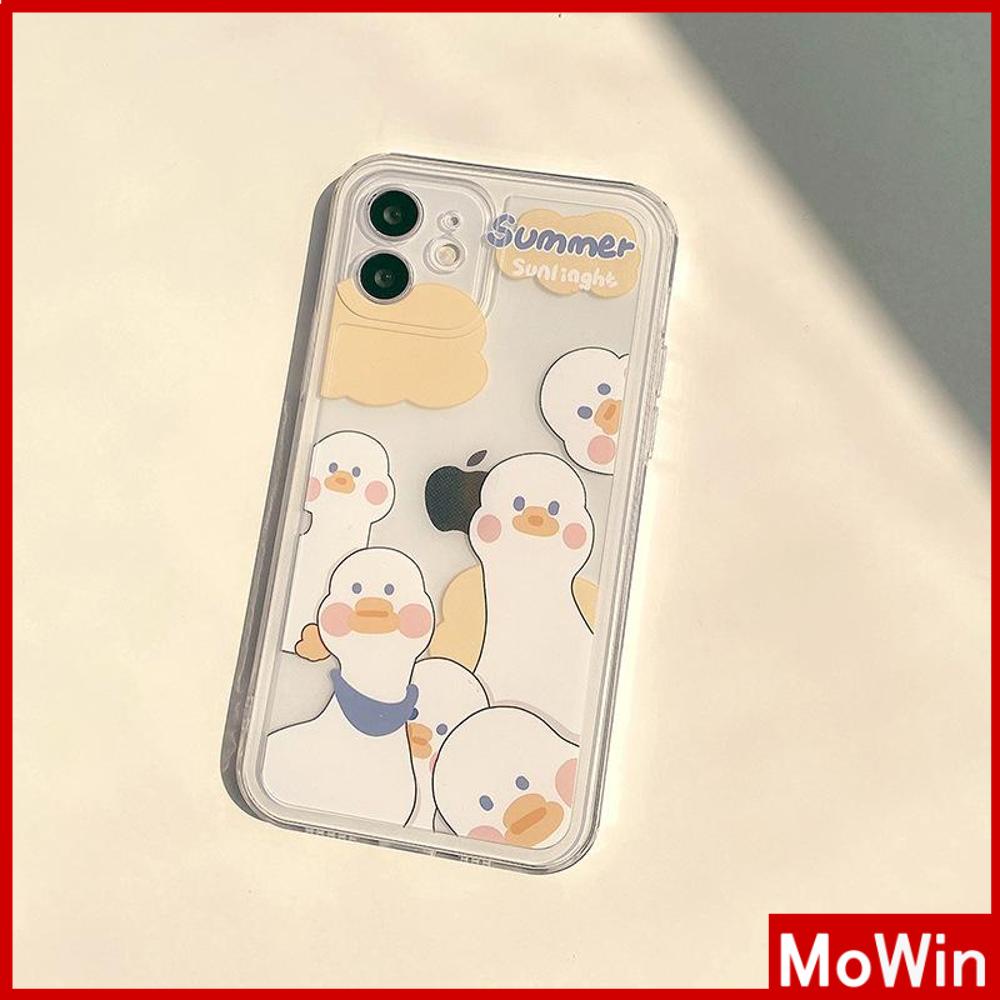 Casing Soft Case TPU Transparan Motif Awan / Bebek / Bebek Lucu Untuk Iphone