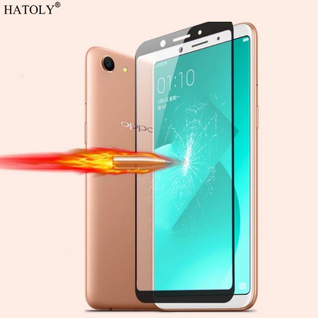 PROMO Tempered Glass OPPO F5 TG Layar FULL COVER Black Premium Glass Anti Gores Kaca