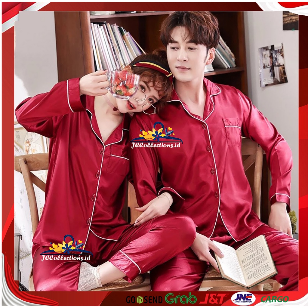 Baju Tidur couple pasangan murah / piyama couple pasangan / Piyama Satin Couple  - JCCollections