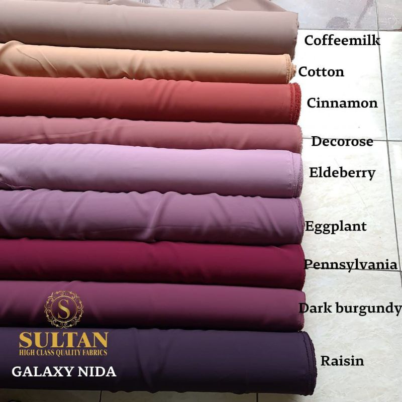 lebar 170 cm Kain abaya dan gamis nida bisa untuk FK dan Overhead OH dan galaxy nida benang impor su