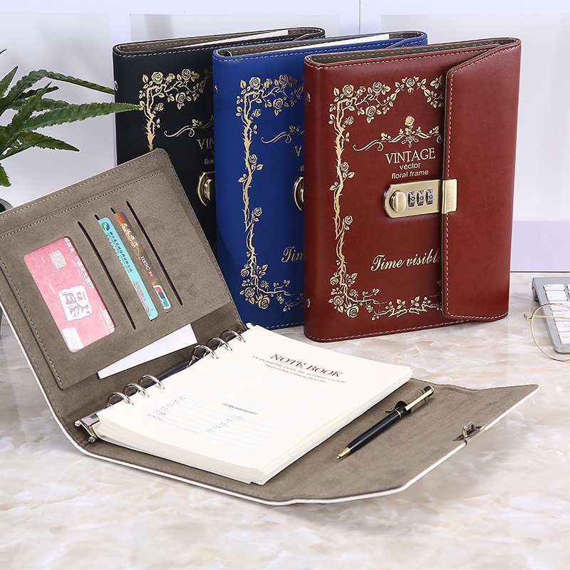 

▲Kunci kata sandi kreatif multi-fungsional gaya Eropa A5 lepas tangan akun fashion gaya retro siswa laki-laki dan perempuan tiga kali lipat notebook