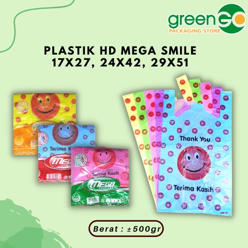 KANTONG PLASTIK HD SMILE TERIMA KASIH 17X27 24X42 29X51 500GR WARNA KANTONG PLASTIK TEBAL MURAH KANT