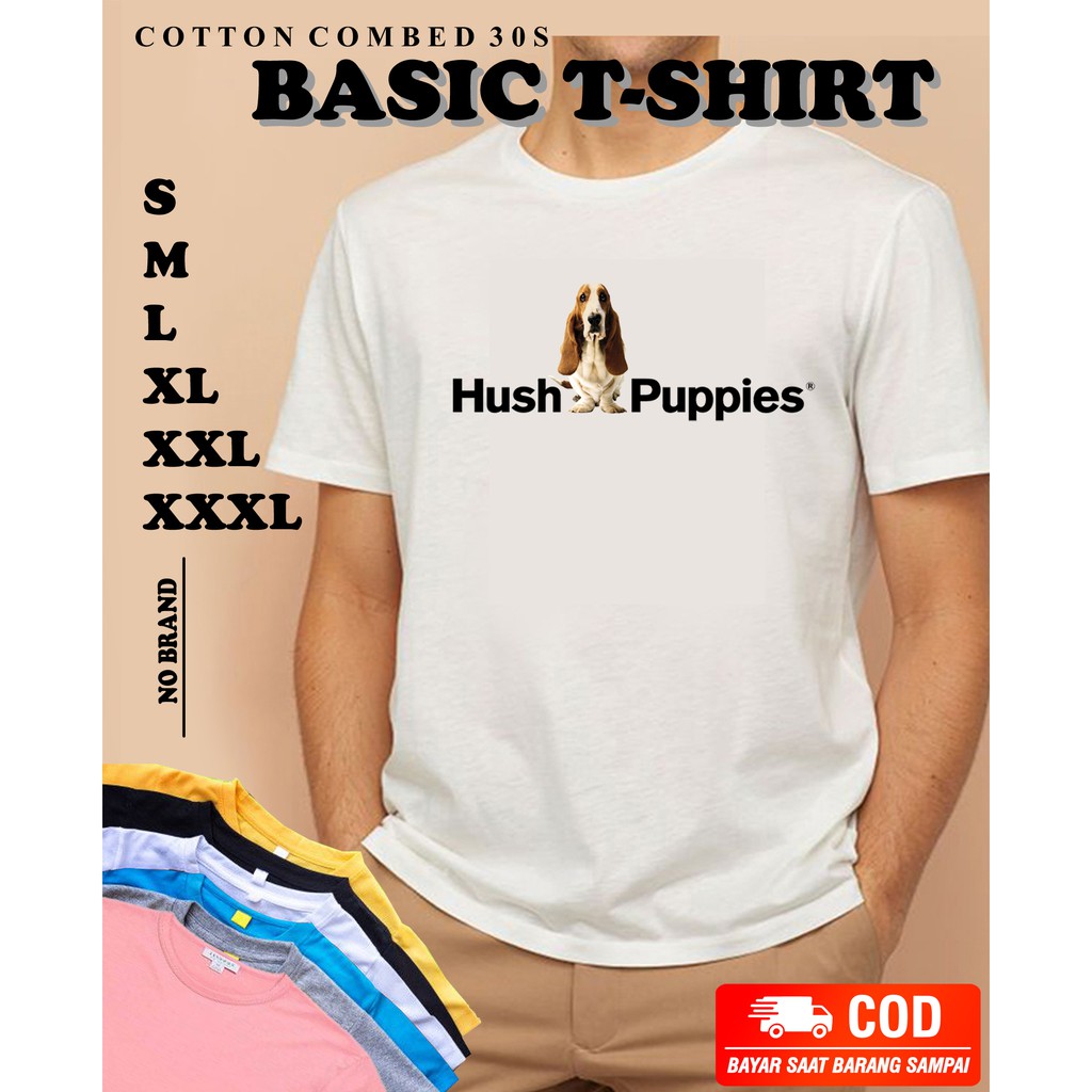 Kaos Hush Puppies Original Combed 30s Premium | Baju Pakaian Atasan Pria Wanita Oversize Big Size