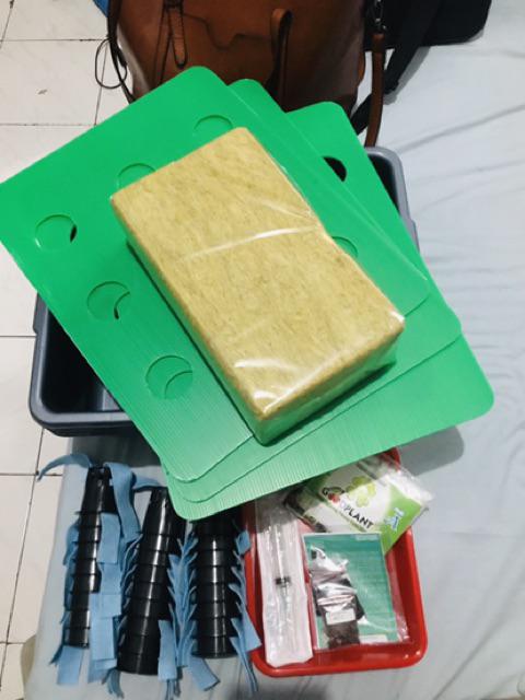 Paket Starter Kit Hidroponik 3 Set Slab Komplit (nampan + Spuit) Murah