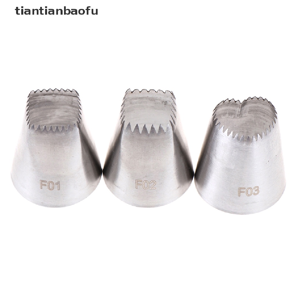 [tiantianbaofu] 3pcs Square Heart Icing Piping Nozzles Russian DIY Cream Cake Pastry Tips Tool Boutique