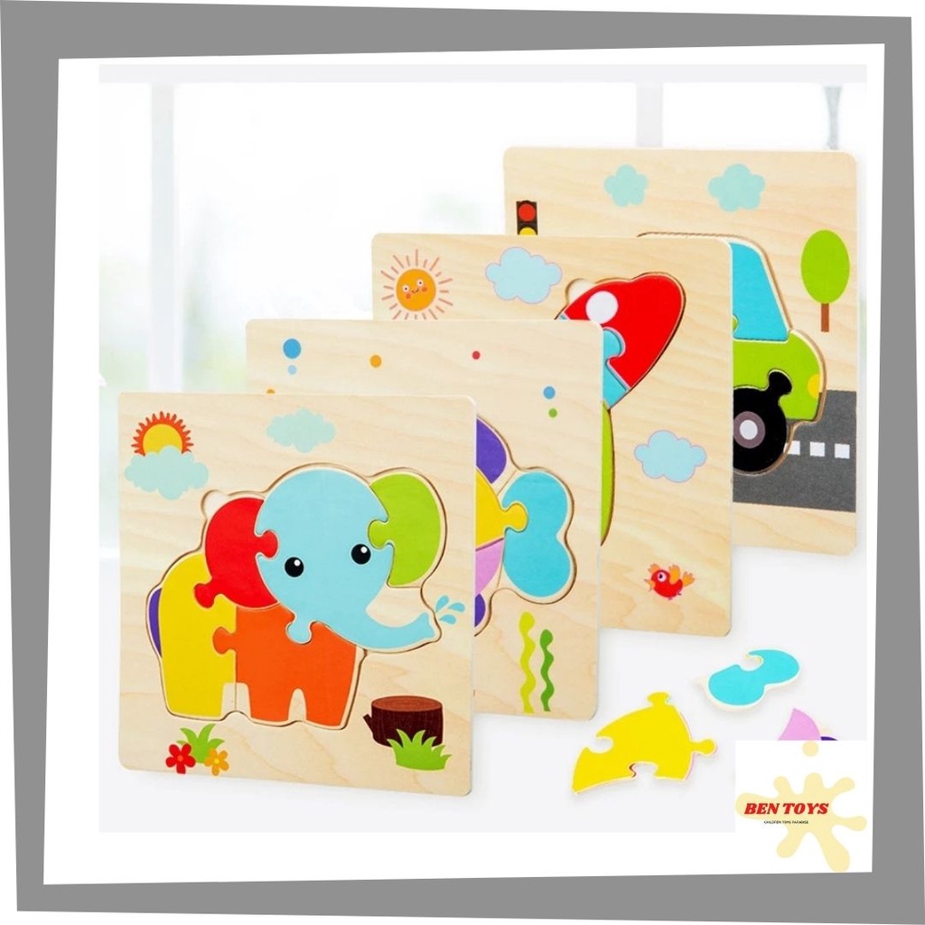 Puzzle Kayu Wooden Puzzle Anak Puzzle Sederhana Puzzle Kayu Puzzle Mini Mainan Kayu Jigsaw Puzzle