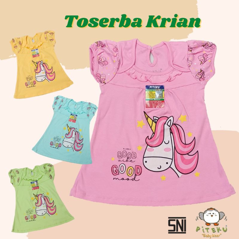 Dress Anak Bayi Perempuan PITEKU GOODVIBES / Baju Bayi Perempuan PITEKU