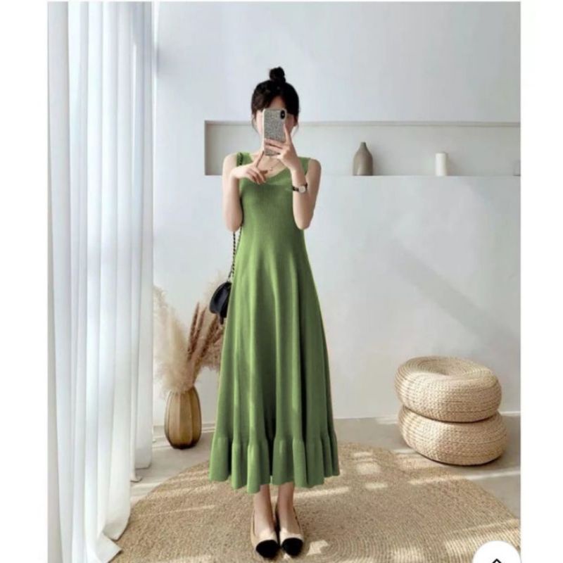 FX SHOP LALA DRESS RAJUT DRESS KOREA DRESS MAXI DRESS RAJUT TERBARU DRESS CANTIK DRESS BIG SIZE FASHION WANITA