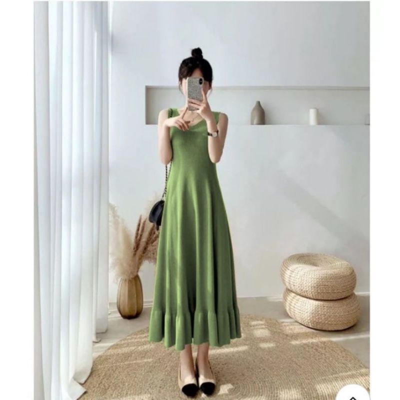 FX SHOP LALA DRESS RAJUT DRESS KOREA DRESS MAXI DRESS RAJUT TERBARU DRESS CANTIK DRESS BIG SIZE FASHION WANITA