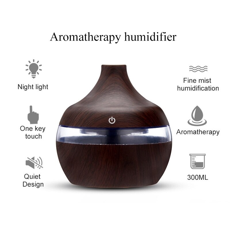 Air Humidifier 300ml Oil Diffuser Aromatherapy Pengharum Ruangan Ultrasonic J003