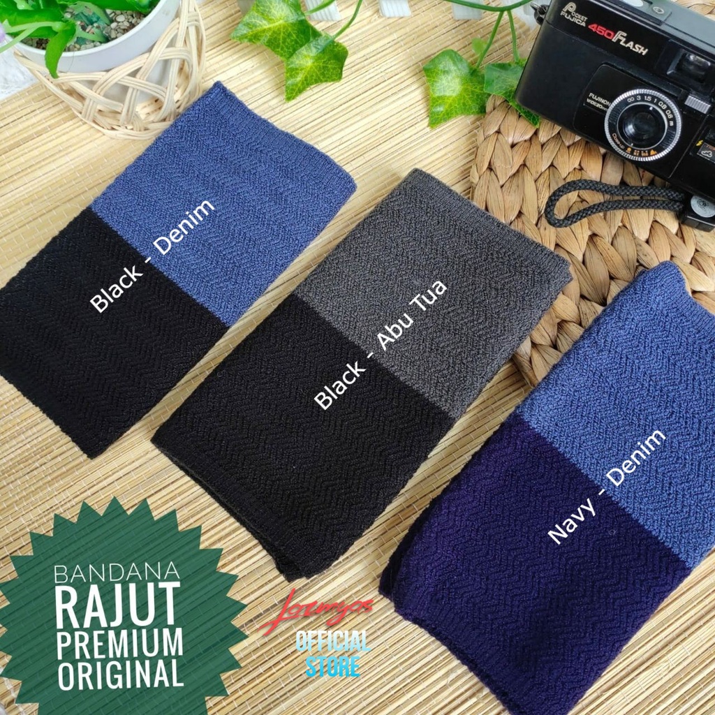 Bandana Ciput Rajut Premium 2 Warna Anisa Motif Zigzag Original Microfiber