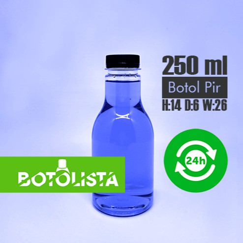 Botol Plastik 250 ml (isi 50 pcs = 1kg) Botol Pir Murah. Botol Minuman. Tutup Shortneck