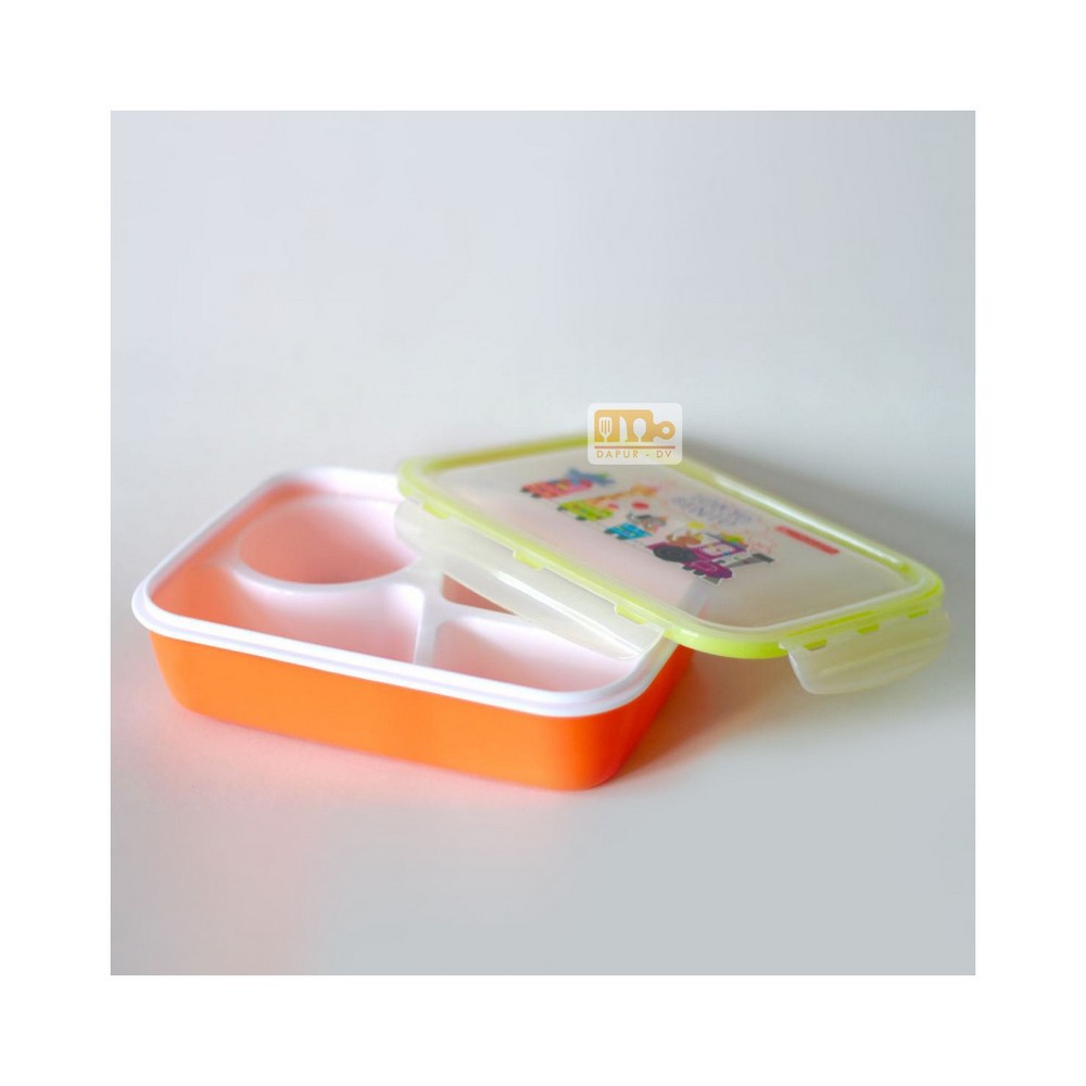 Lunch Box Bento Box Plastik 4 Sekat Premium - Warna