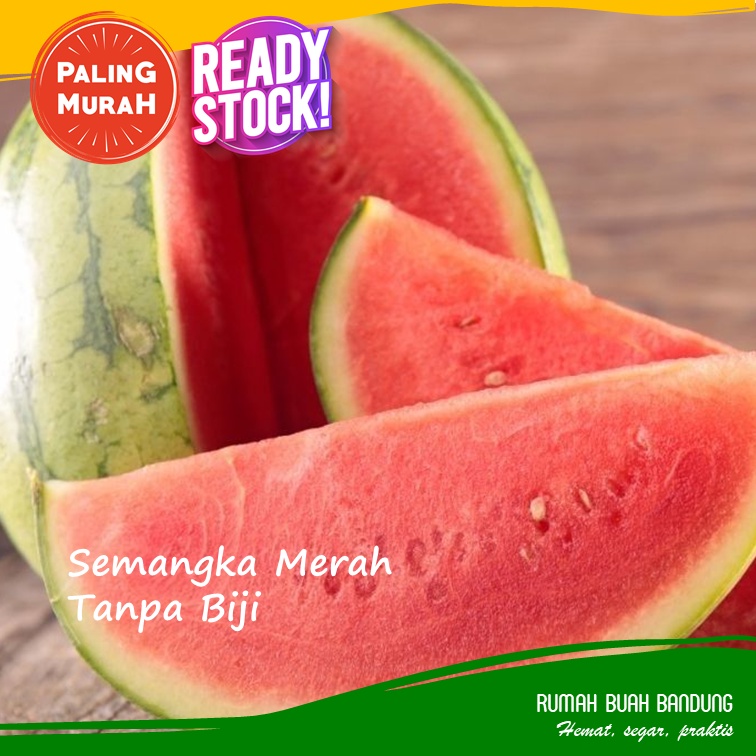 Semangka Merah Utuh Tanpa Biji (Seedless)