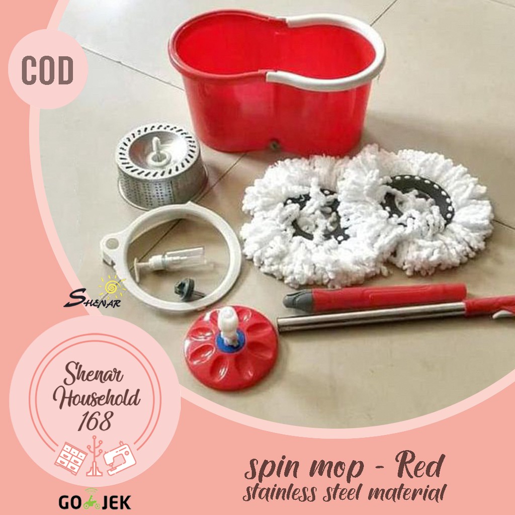 Spin Mop 360 Rotate SPIN MOP ALAT PEL PRAKTIS/ALAT PEL MURAH / ALAT PEL LANTAI ( SHENARHOUSEHOLD