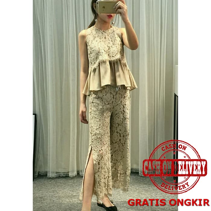 {Code Sh 23F0Cz} Baju Senam Wanita Training Sport Olahraga Cewek  XZ997 [St. Rumbai Brukat Choco Ve]