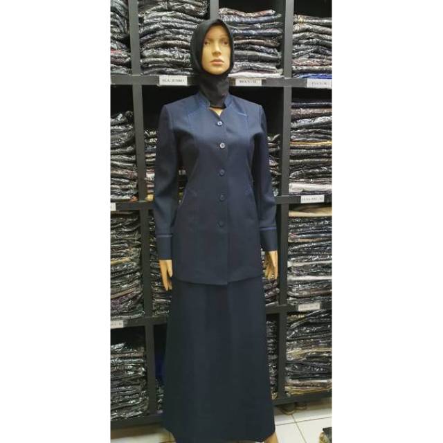 blazer kerja dongker set rok A