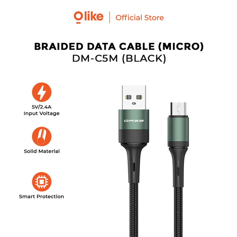 OASE DM-C5M KABEL DATA MICRO USB 2.4A KABEL 100CM OASE ORIGINAL