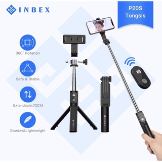 INBEX Bluetooth SO3 P40s tongsis/4 in1 Stick+Remote Wireles Stick Foldable Mini Tripod bluetooth S03