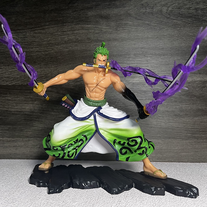 Mainan Action Figure Anime One Piece Roronoa Zoro Threeblade Sa-Maximum Manga Bahan PVC Untuk Koleksi