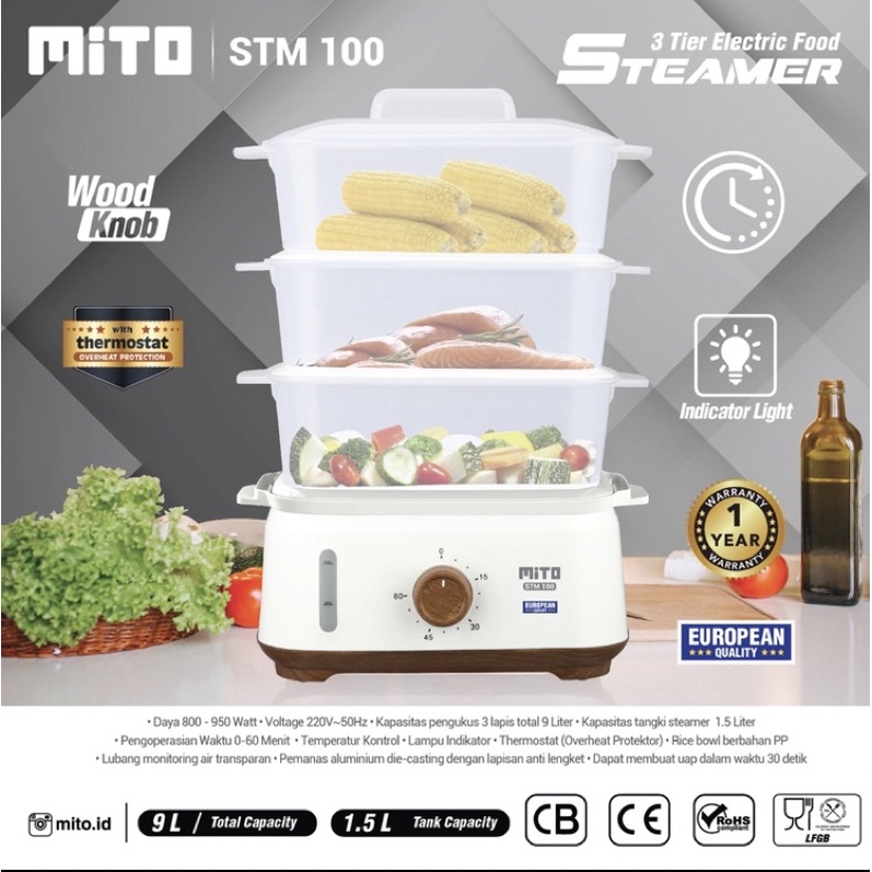 MITO ELECTRIC FOOD STEAMER STM 100