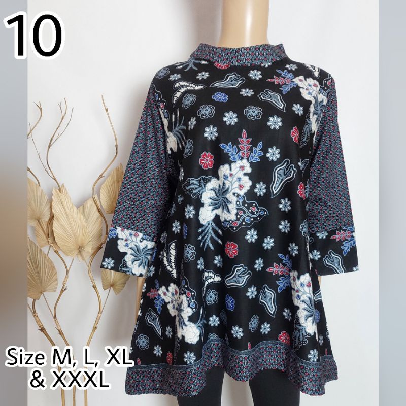 Blus Blouse Atasan Batik Wanita Kantor Kerja Jumbo Aserehe Mataram Primisima-10