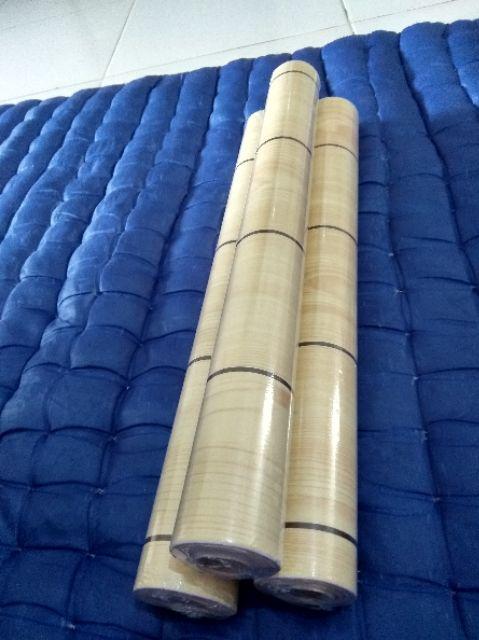  Wallpaper  sticker dinding motif kayu  palet  kuning garis 