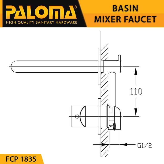 PALOMA FCP 1835 Keran Mixer Wastafel Cuci Tangan Panas Dingin Kran Air