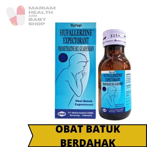 Hufallerzine Expectoran Sirup 60 ml - Obat Batuk Berdahak Alergi Pengencer Dahak