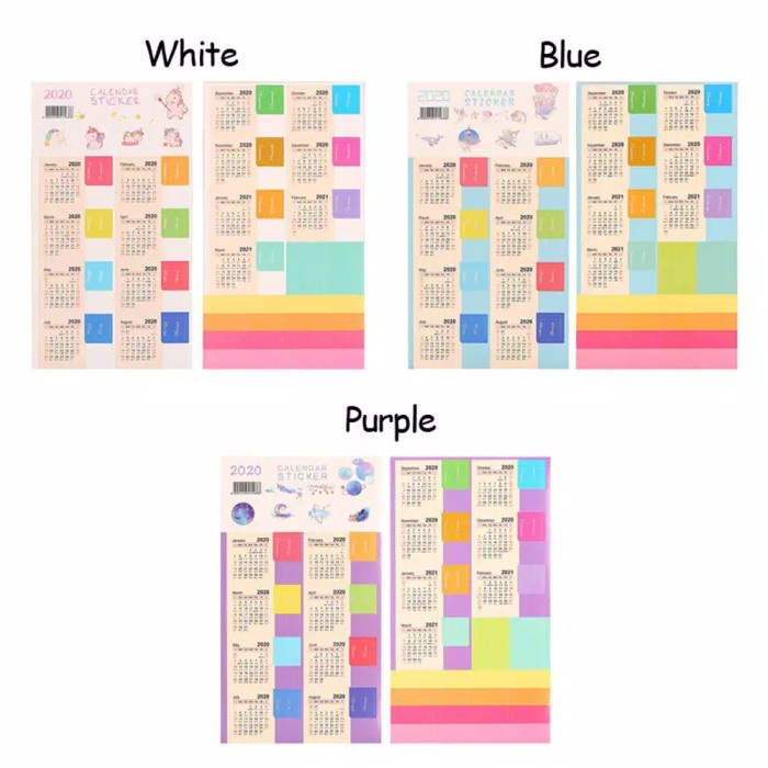 

[RESTOCK] PAPERIKO | 2021 Index Monthly Calendar/ Label Indeks | CAL16D - Blue