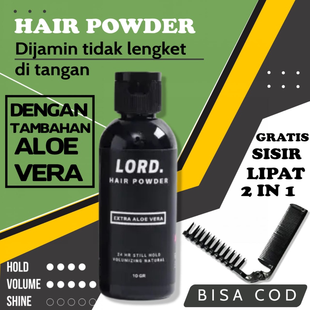 Aroma Minyak Rambut Pria Hairnerds Hair Powder Pomade Bubuk Bedak Rambut Pria