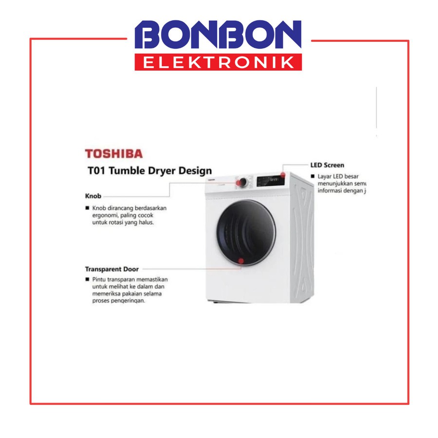 Toshiba Dryer Front Loading 8KG TD-H80SEN / TDH80SEN