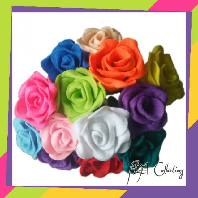 BUNGA MAWAR FLANEL / BUNGA MAWAR CANTIK / BUNGA MAWAR / BUNGA MAWAR HIAS