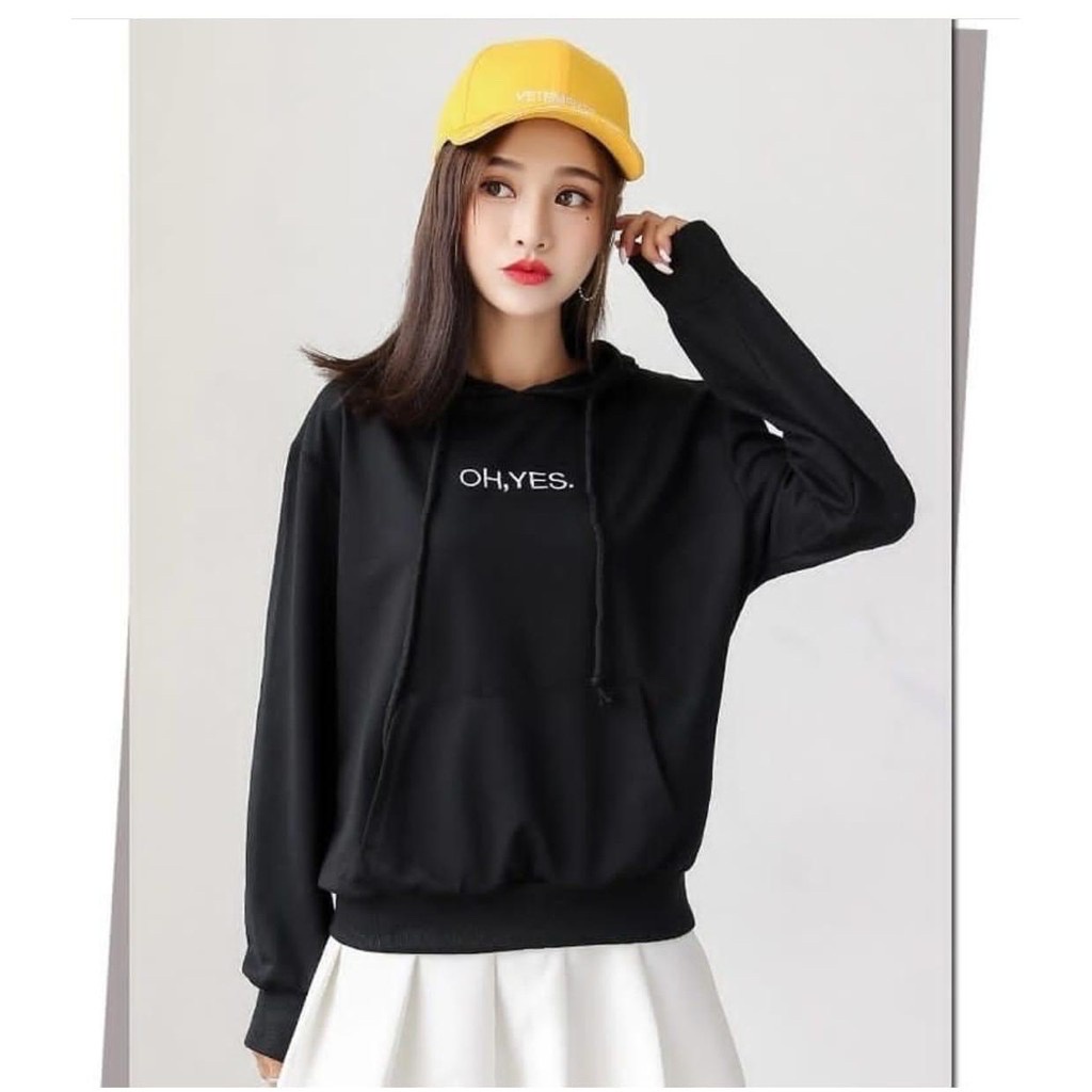 Lilipop.id Sweater Hoodie Wanita Oh Yes Jumper