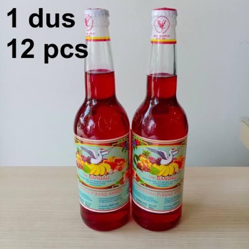SIRUP CAP BANGAU / SIRUP BANGO PISANG AMBON 1 DUS ISI 12 BOTOL