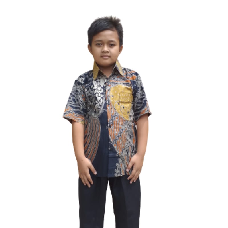 KEMEJA HEM BATIK COUPEL AYAH ANAK MOTIF CAAP COKLAT