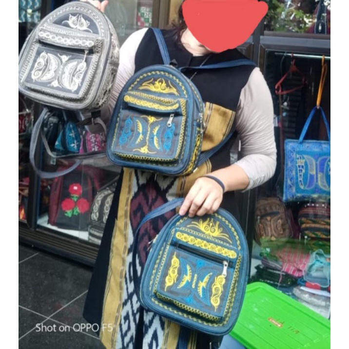 Tas Ransel Wanita Motif Aceh bordiran
