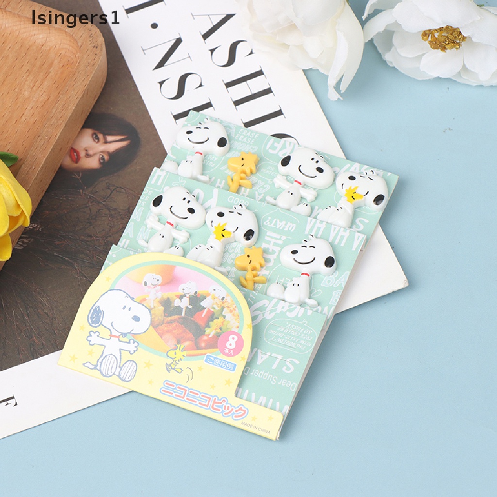 (lsingers1) 8pcs Garpu Buah / Kue / Dessert Mini Desain Kartun Hewan Untuk Anak