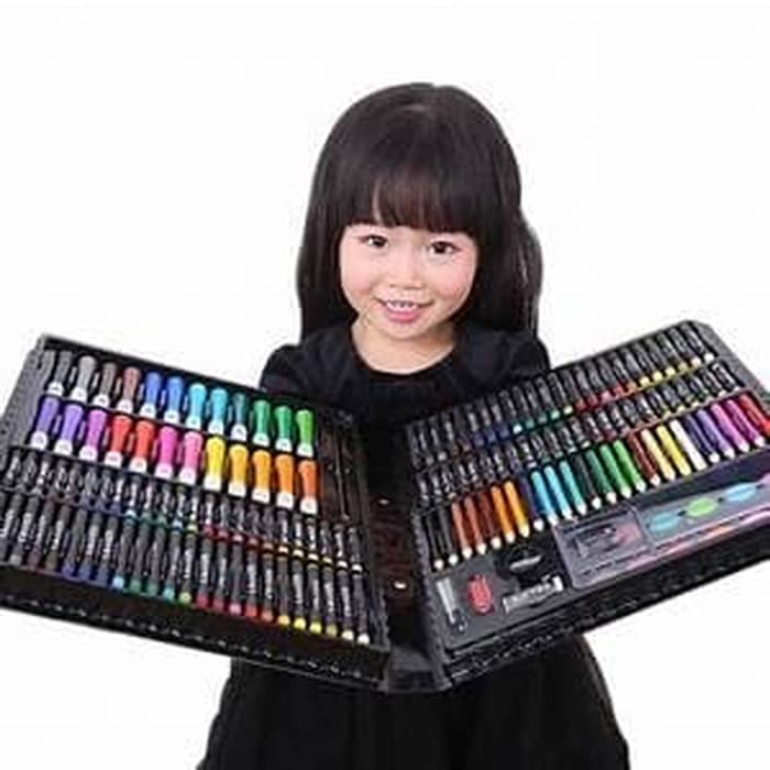 CRAYON SET ISI 150PCS PENSIL WARNA SET SPIDOL SET