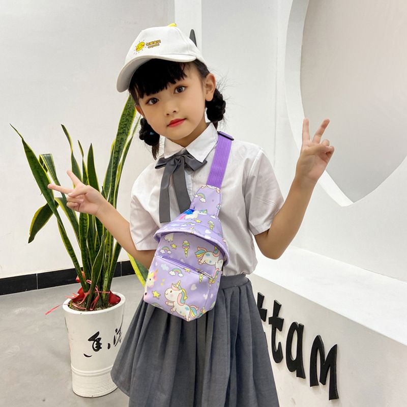 FT27 Tas Belakang Punggung Anak ransel sekolah jalan perempuan laki-laki kids bag Dino Unicorn Lilac