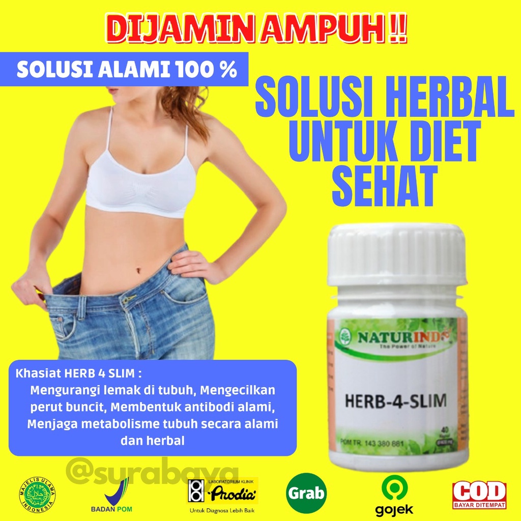 Obat Diet Ampuh Obat Pelangsing Alami BPOM MUI HALAL Slim HERB 4 SLIM Obat Pelangsing Obat Diet Herbal Obat Herbal Penurun Berat Badan PELANGSING BADAN OBAT DIET HERBAL PELUNTUR LEMAK PENGECIL PERUT BUNCIT Herb 4 Slim Naturindo Surabaya-HERB 4 SLIM