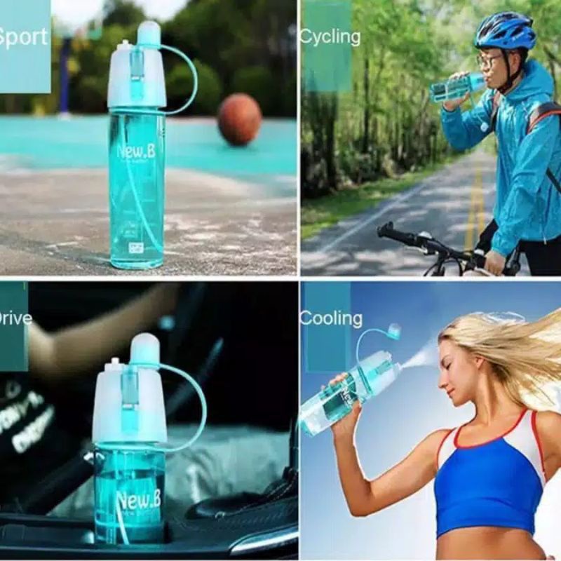 (COD)Botol Minum New B Sport Spray/Botol Minum Spray Water/Botol Olahraga Semprotan