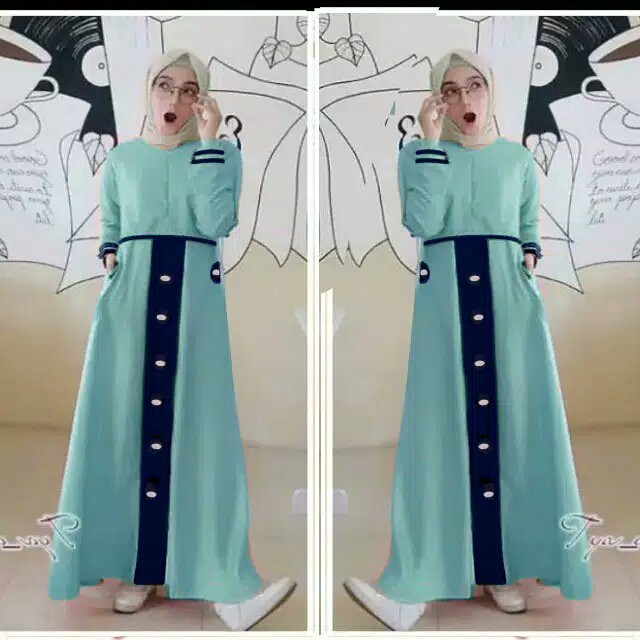 Tya Dress Muslim/Fashion Muslim/Gamis/Busui Resleting Dpn/Bisa Cod/Best Seller/online Shoop-3