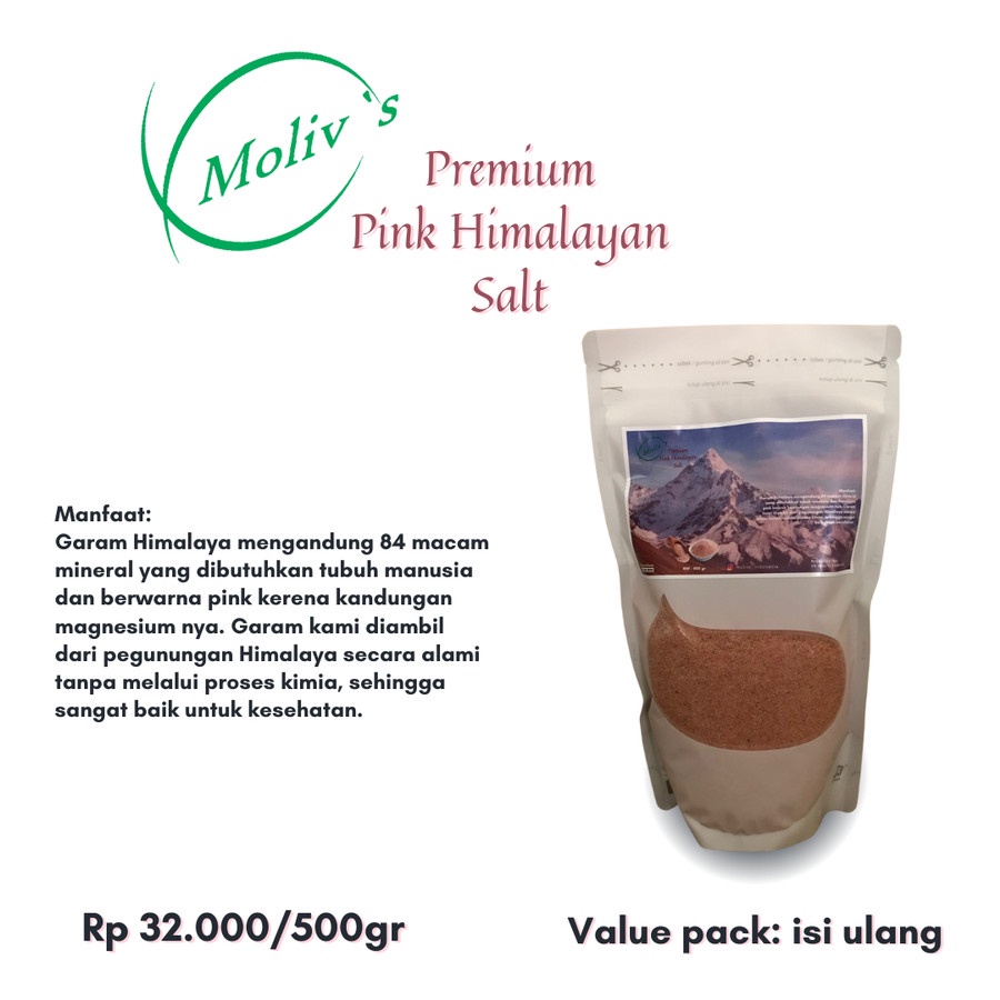 

Garam Premium Himalayan Pink Pounch(Premium Pink Himalayan Salt) 500gr