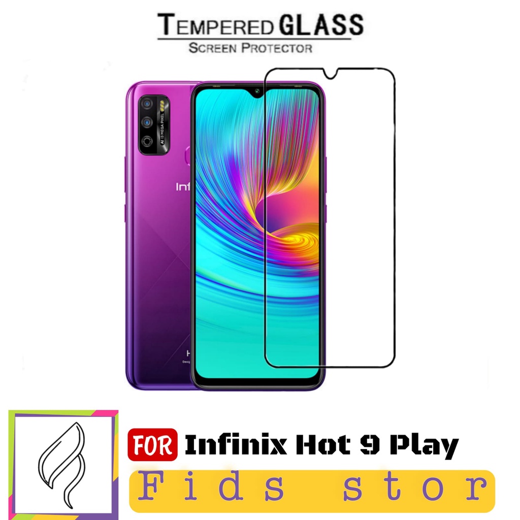 PROMO Tempered Glass Infinix Hot 9 Play Full Layar Screen Guard Protector Antigores Kaca