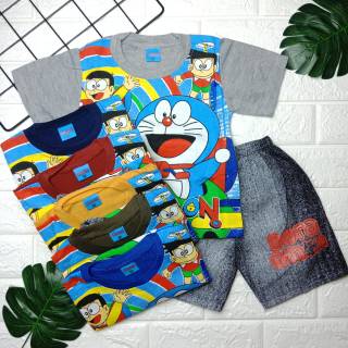 SETELAN BAJU ANAK ANAK USIA 1-5 TAHUN GAMBAR DORAEMON