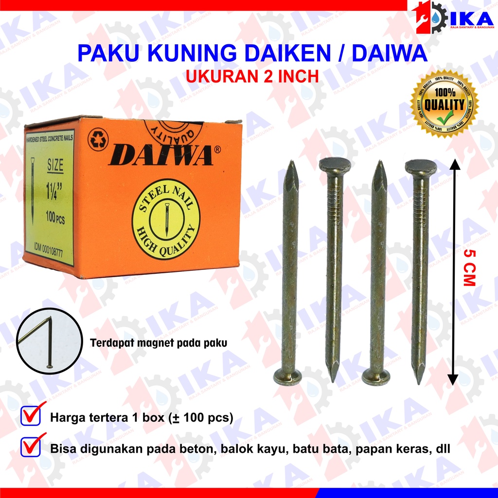 PAKU TEMBOK BETON KUNINGAN DAIWA DAIKEN DINDING BESI SIZE 1 - 11/2 - 11/4 - 2 - 21/2 - 3 - 4 INCH / HARGA 1 KOTAK FULL