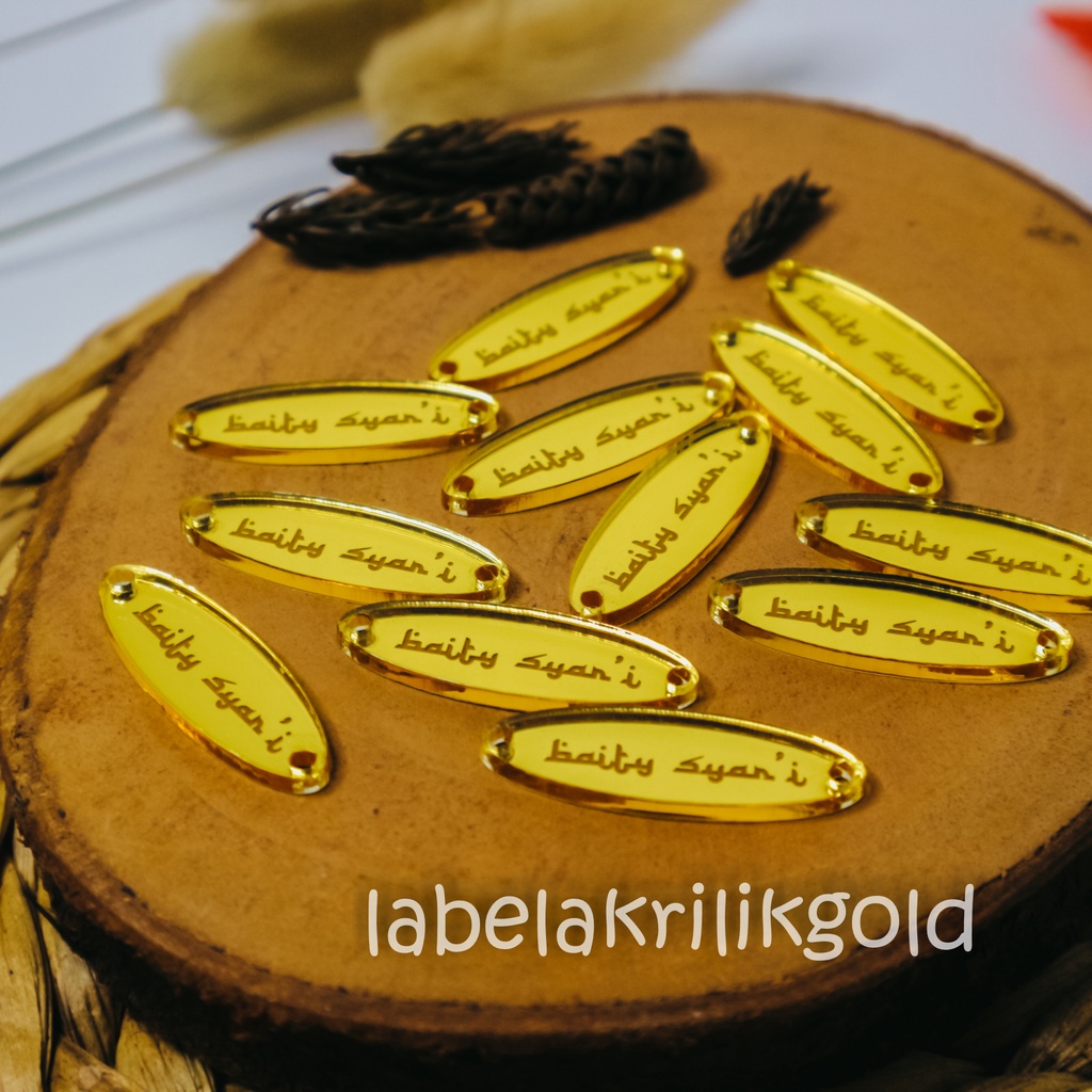 

label hijab | label baju | label akrilik | custom label | label jilbab | label cutting | label Jilbab