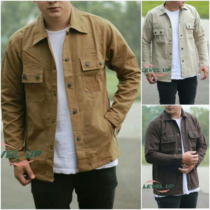 Jaket Semi Parka Cowok/Pria | Jacket Trucker Canvas | Jaket Casual Pria Berkualitas Premium Quality