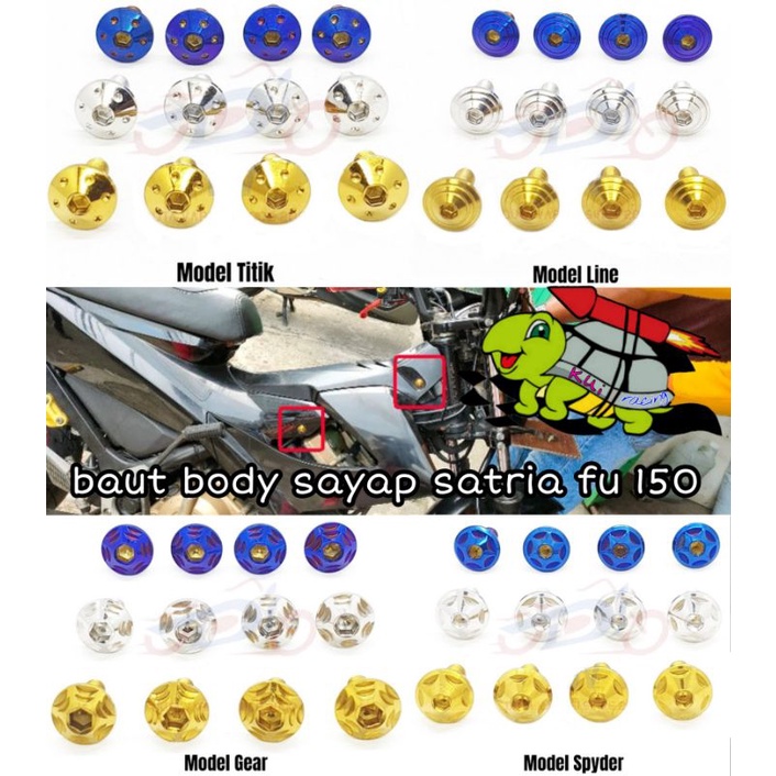 baut probolt body sayap satria fu 150 facelift barong thailand 1pc